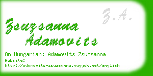 zsuzsanna adamovits business card